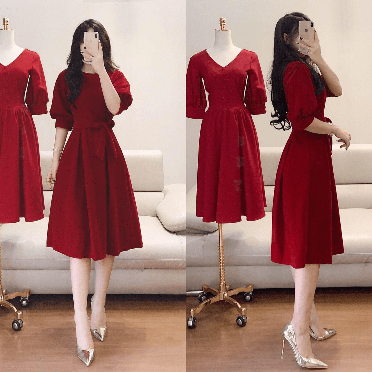 Đầm đỏ nữ cột eo Big size 65kg trở lại  Bán sỉ thời trang mỹ phẩm