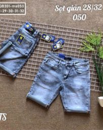 Quần short jean màu xanh cao cấp ms050