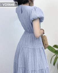 Đầm midi baby doll màu xanh ngọc - VD5646