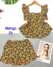 Set bộ nữ quần đùi vải mango - DB0510