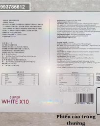 Nước uống Collagen Super White X10 Phiên Bản Cải Tiến dạng túi chính hãng - 6972993785612