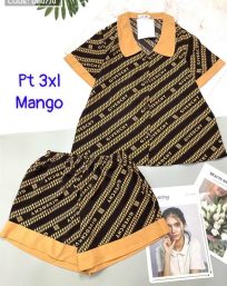 Đồ bộ nữ pijama tay ngắn quần đùi vải mango - DB0770