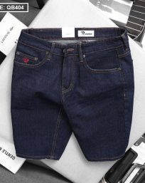 Quần short jean nam cao cấp slim fit thêu logo - QB404