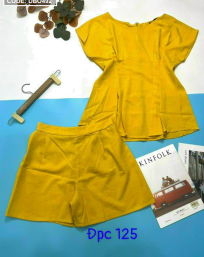Đồ bộ nữ mặc nhà quần đùi cổ thuyền - DBO492