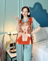 Đồ bộ pijama nữ quần dài in hình cô gái - DBO656