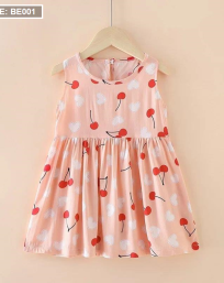 Đầm váy nữ cho bé gái in hoạ tiết cherry - BE001