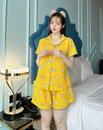 Đồ bộ pijama nữ quần đùi in hình - DBO968
