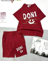 Đồ bộ thun nữ quần lửng in chữ Doni - DBO1086