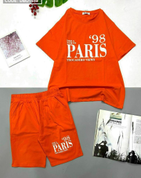 Đồ bộ lửng áo tay ngắn cổ tròn in hình paris - DBO1659