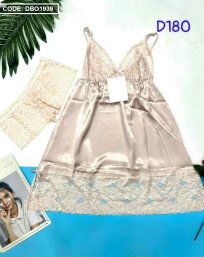 Đầm ngủ màu trơn phối ren sexy - DBO1939