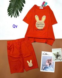 Đồ bộ quần ngố áo tay ngắn in hình thỏ - DBO2145