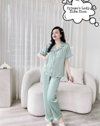 Đồ bộ quần dài áo tay ngắn pijama màu trơn - DBO2190