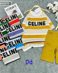 Đồ bộ quần lửng áo tay ngắn in chữ celine - DBO3270