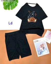 Đồ bộ quần lửng áo tay ngắn in hình gấu - DBO3371