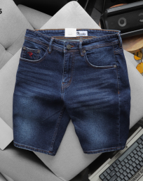 Nguồn sỉ quần Short Jeans Nam Rurumen Màu Xanh Thêu Logo Chữ R Túi Nhỏ Hàng VNXK