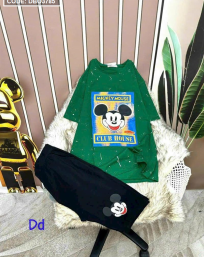 Đồ bộ quần ngố đen áo tay ngắn in hình chuột mickey - DBO3785