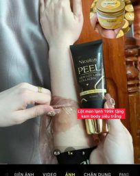 Combo Kem Peel Men Lột Lạnh Collagen + Kem Body Cấy Trắng Men Chua Nicolas Cosmetic - CBBODYNICOLAS