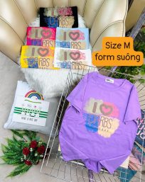 Áo Thun Nữ Cổ Tròn Form Vừa In Chữ I Love CARBS Size M(40-60kg) - AG1228M