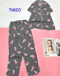 Đồ bộ mango pijama quần dài áo ngắn nhiều hoạ tiết - DBO4701
