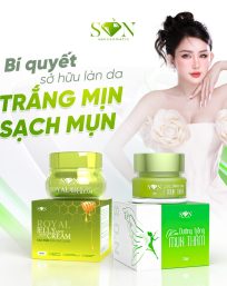 Combo Kem Face Cao Mụn Sữa Ong Chúa + Kem Face Xanh Mụn Thâm SON Cosmetic - COMBOSON10