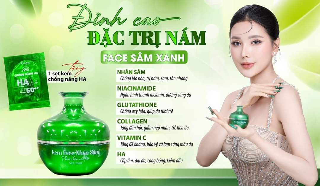Kem Face Sâm Xanh N-Collagen phiên bản cải tiến( đặc biệt chuyên về da dầu)