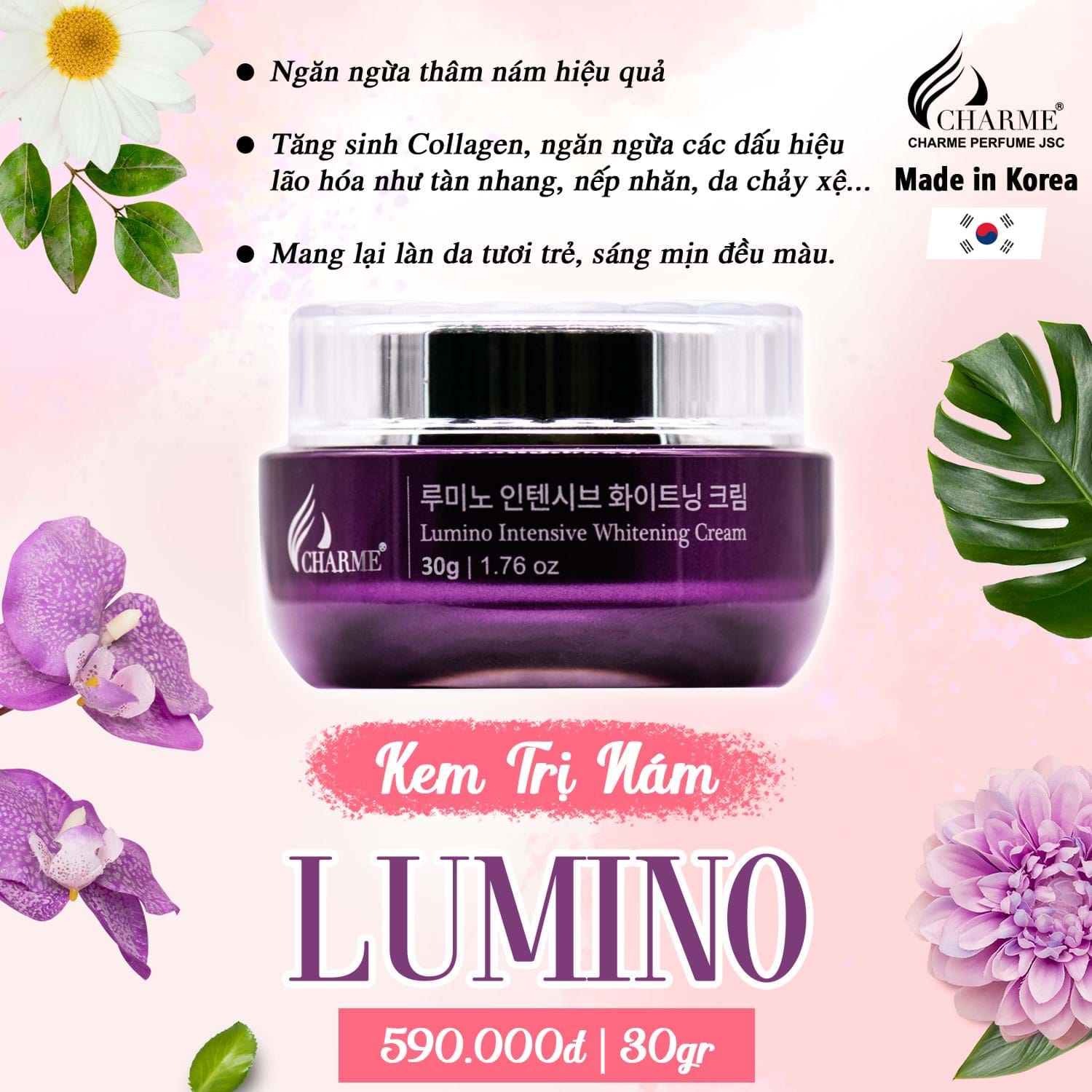 Kem Nám Hàn Quốc Charme Lumino Intensive Whitening Cream