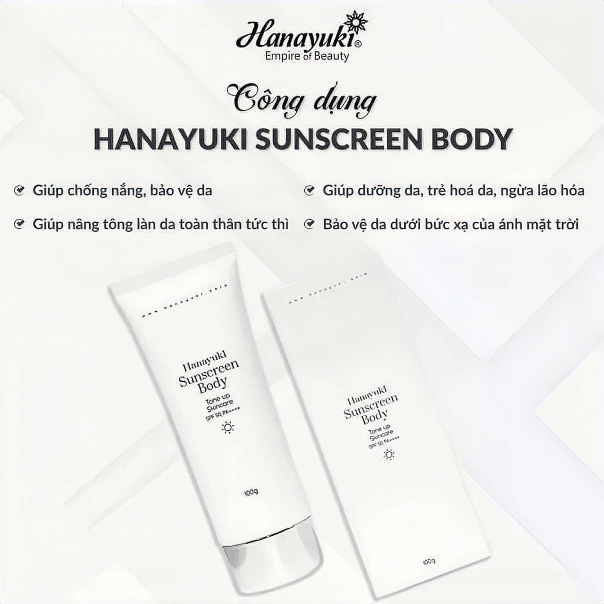 Kem Chống Nắng Hanayuki Sunscreen Face Chỉ 1 tuýp kem đáp ứng 3 nhu cầu thiết yếu