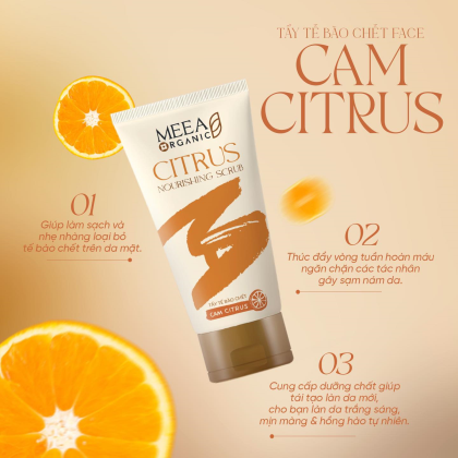 Tẩy Tế Bào Chết Face Cam Citrus Meea Organic Nouishing Scrub chính hãng