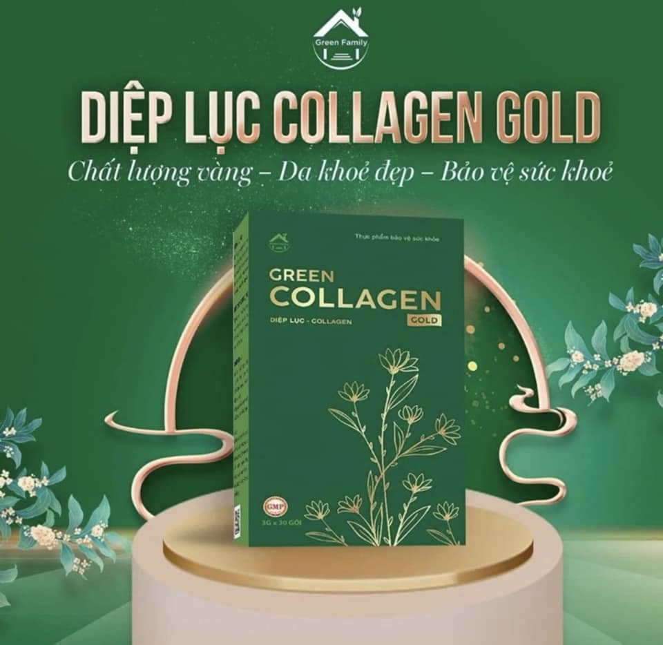 Diệp Lục Collagen Gold Hộp Lớn 30 Gói