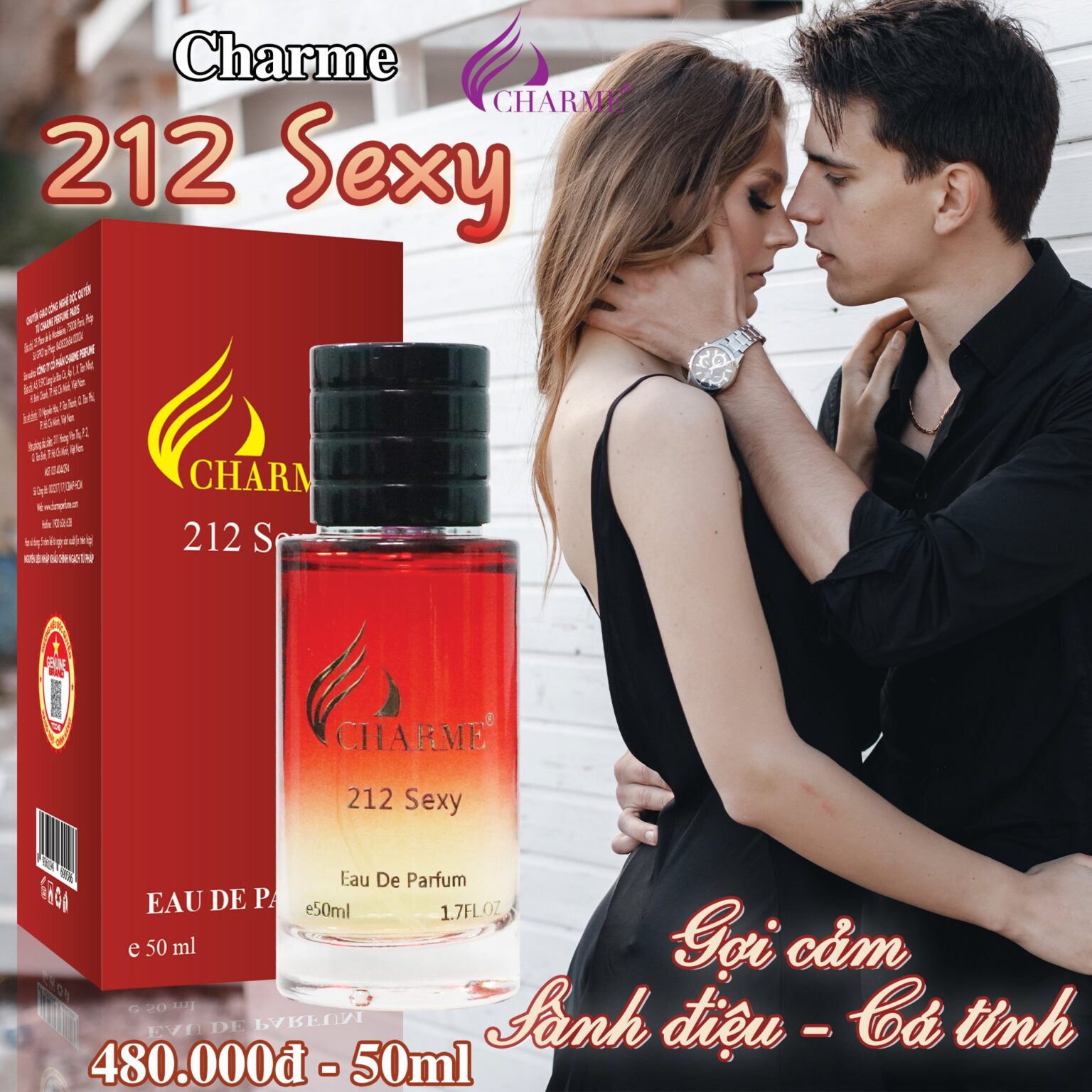 Nước hoa Charme 212 Sexy Đây là một mùi hương gợi cảm, ấm áp, lấy cảm hứng từ phương Đông