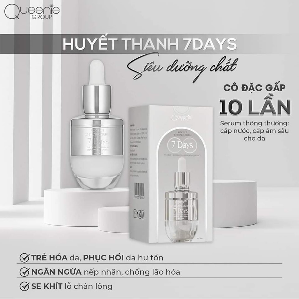 Huyết Thanh 7 Days Perfect Whitening Serum Queenie Skin