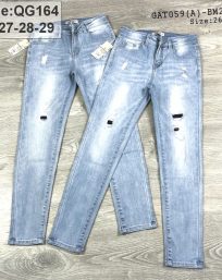 Jeans dài nữ rách kiểu độc đáo