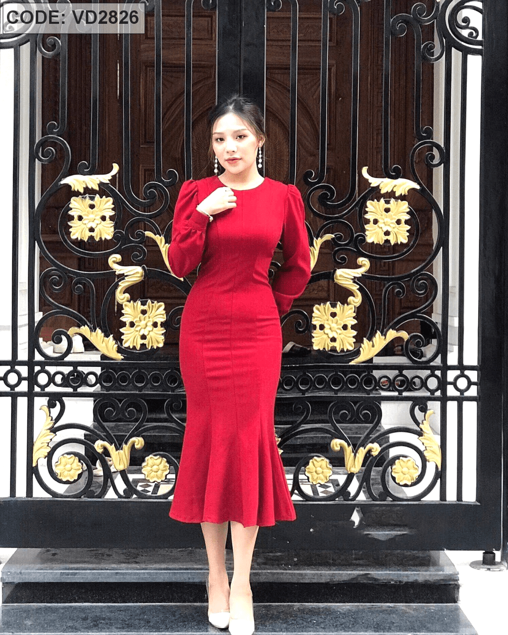 Chân váy áo dài cô dâu đỏ thiết kế 4 lớp ren cao cấp - maxi.vn