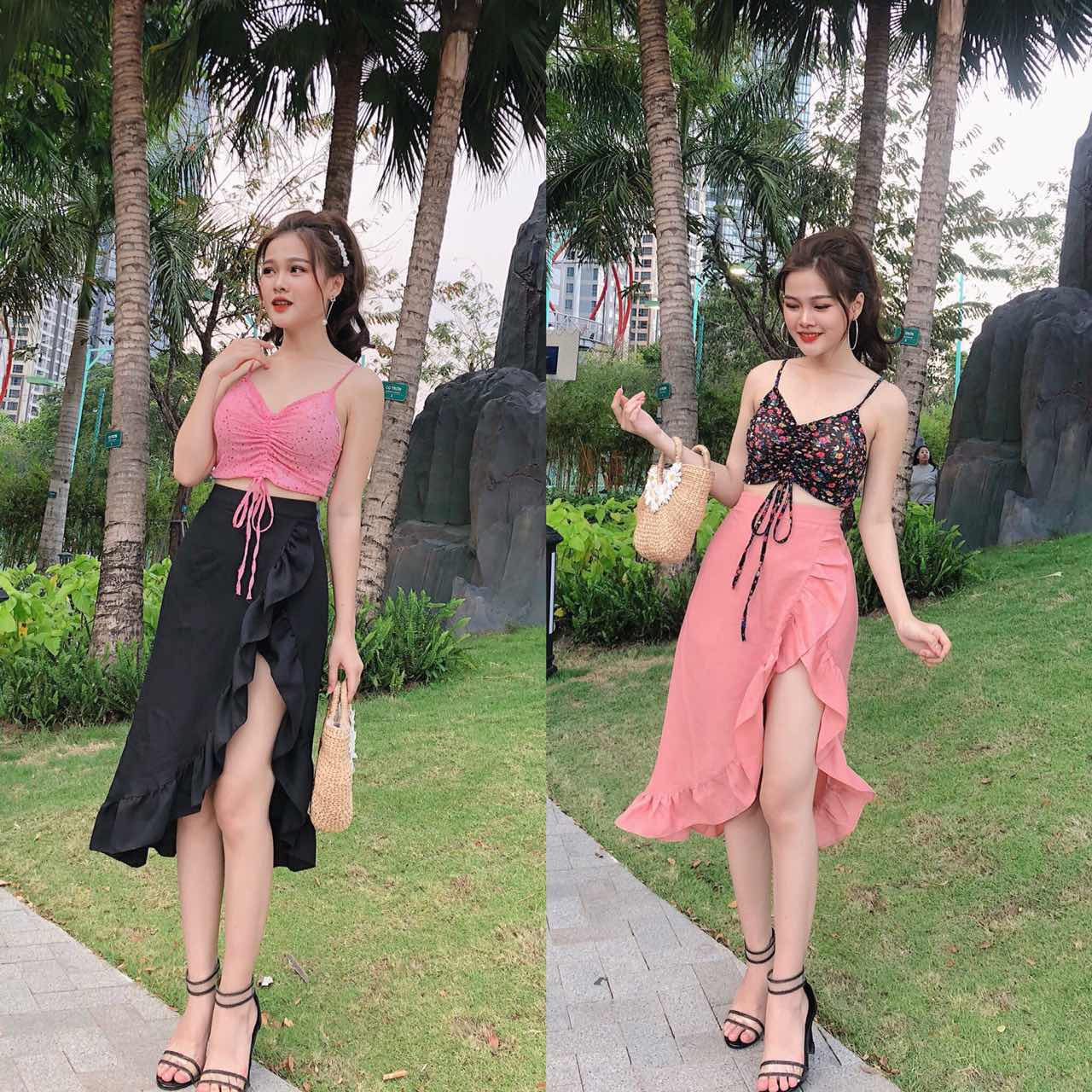 Hàng chân váy rút dây 2 bên mặc được nhiều kiểu hàng chọn  Shopee Việt Nam