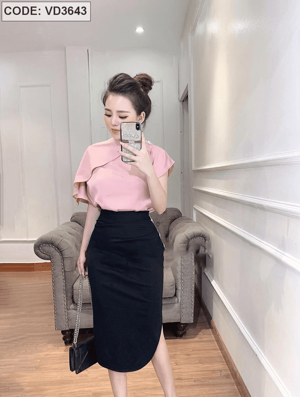 Chân váy body quạt xéo  F1006CVN  Festival Fashion