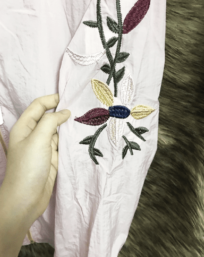 Áo khoác nữ vải dù thêu hoa tay