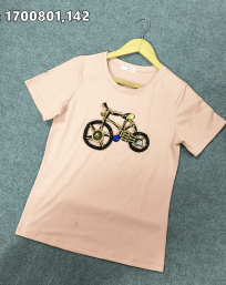Áo thun nữ xe đạp đính hạt