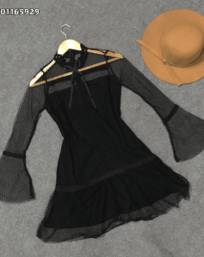 Đầm lưới bi đen