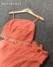Đầm maxi dài màu hồng cam