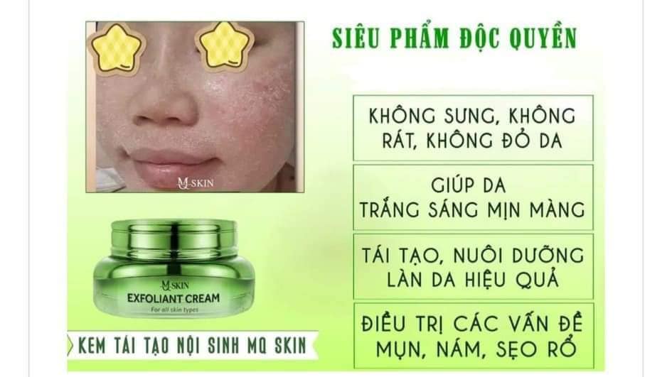 Kem Face Tái Tạo Nội Sinh Exfoliant Cream MQ Skin Tặng Kem Dưỡng HA