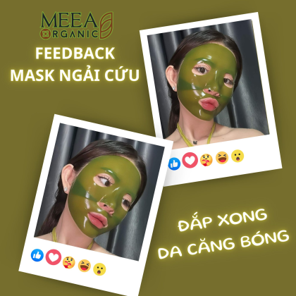 Mặt Nạ Thạch Collagen Meea Organic Màu Xanh Ngãi Cứu Mugwort Mask Hộp 5 Miếng