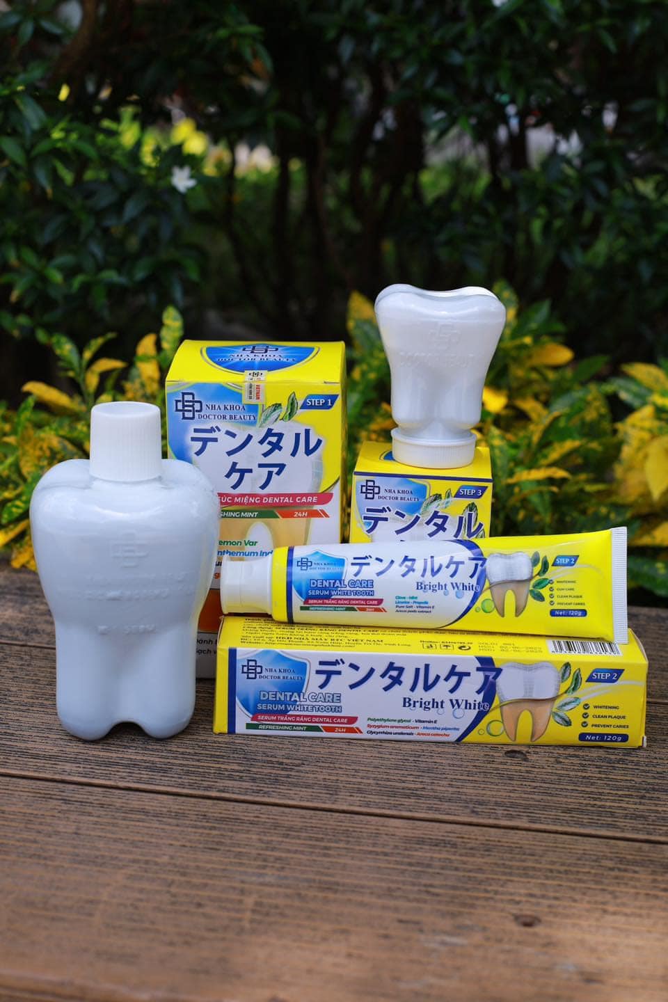 Serum trắng răng dental care + Nước xúc miệng dental care tặng 1 bột trắng răng dental care