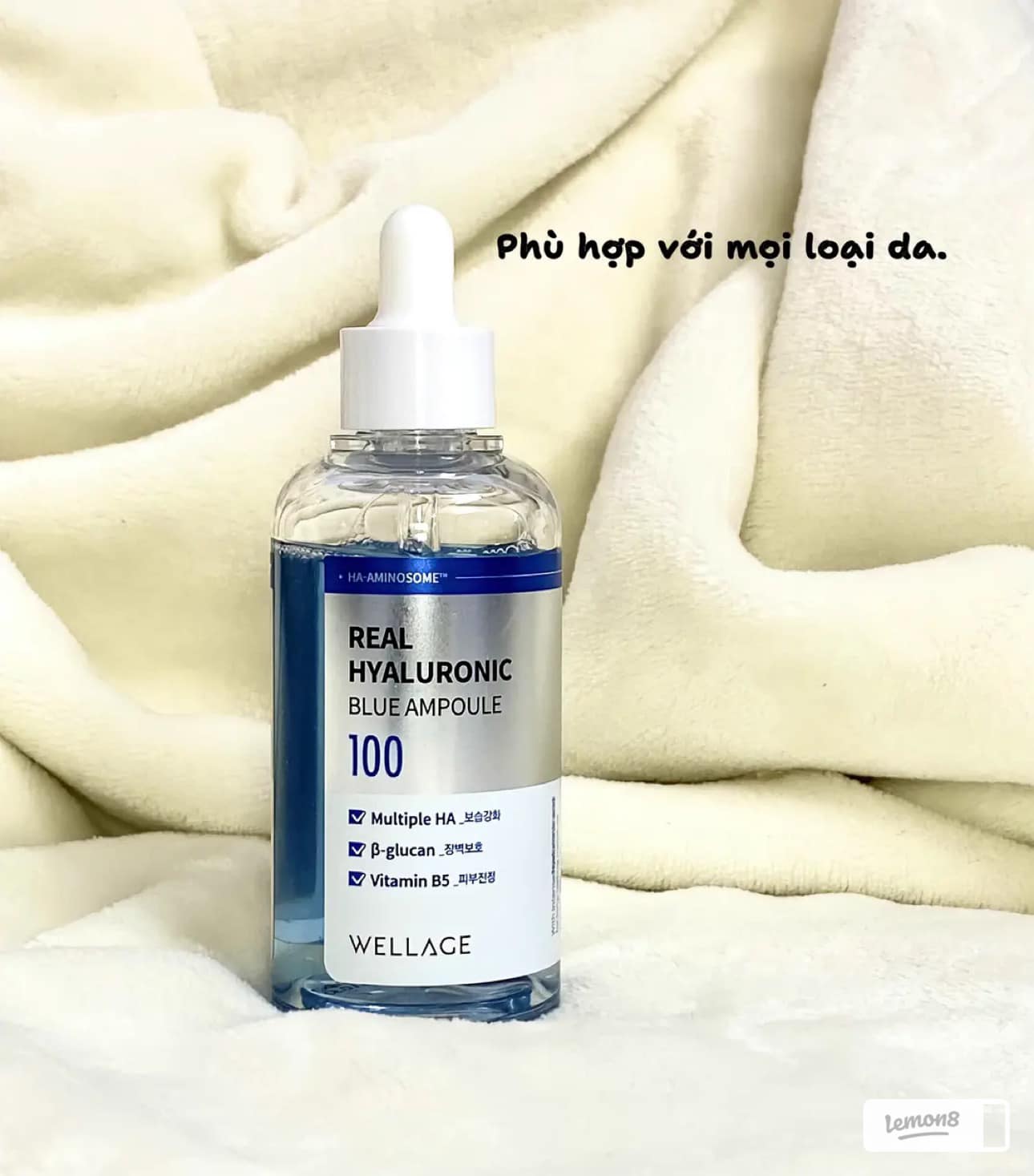 Serum dưỡng da Wellage Real Hyaluronic Blue Ampoule  - 75ml cấp ẩm phục hồi  dưỡng trắng