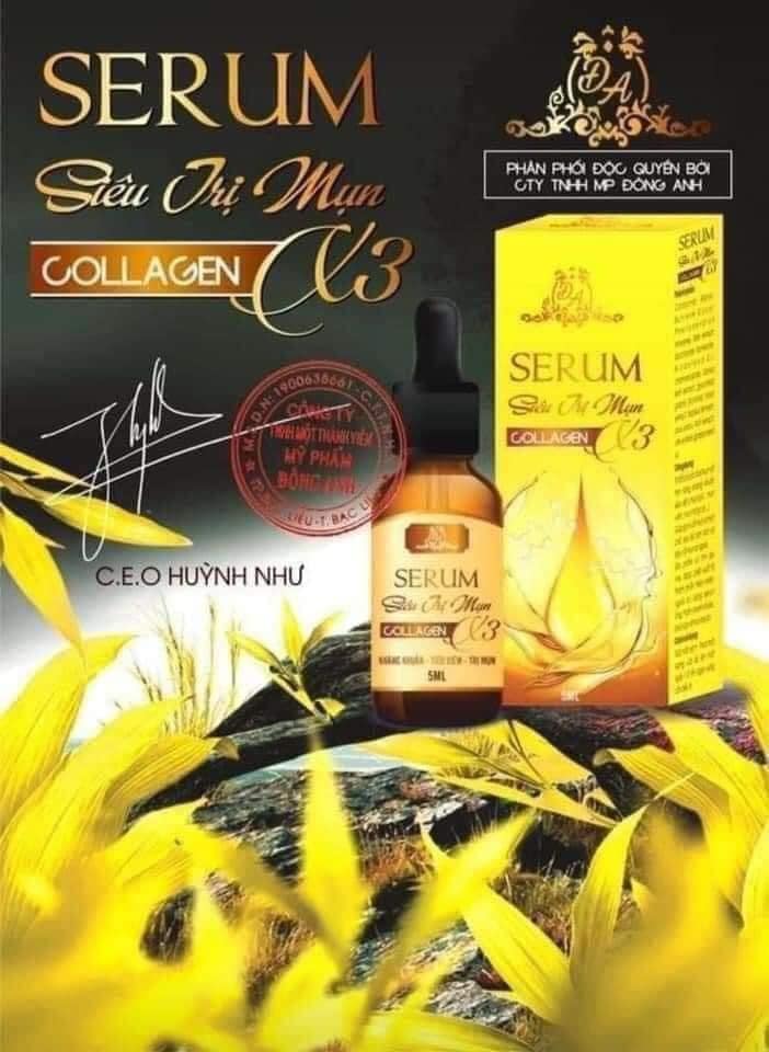 Serum Giảm Mụn Collagen X3 Mỹ Phẩm Đông Anh